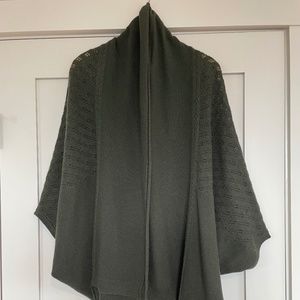Garnet Hill Cashmere Wrap Olive Green